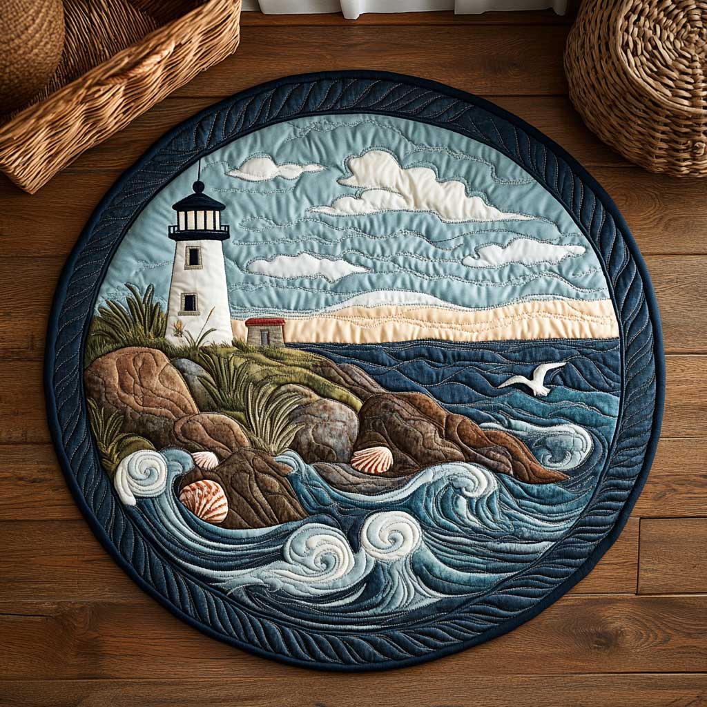 Lighthouse Reflections WN2403059CL Quilted Round Mat