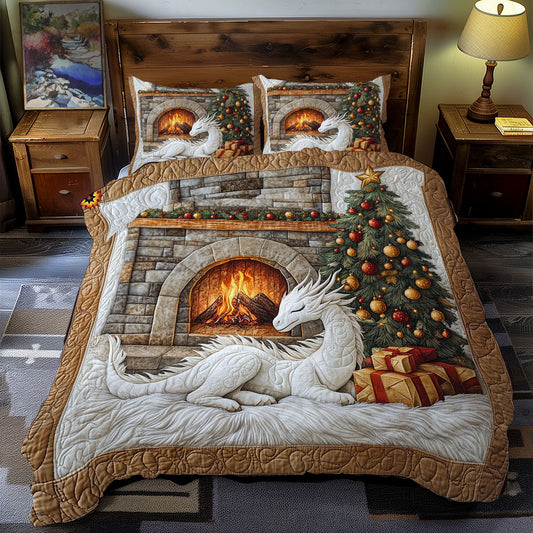 Christmas White Dragon WY2711073CL Duvet Cover Set