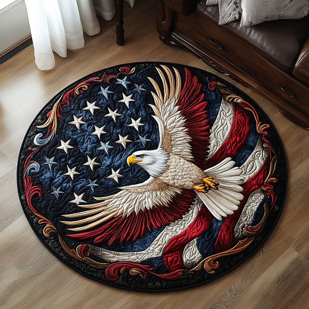 Eagle Patriotic WX1206015CL Quilted Round Mat