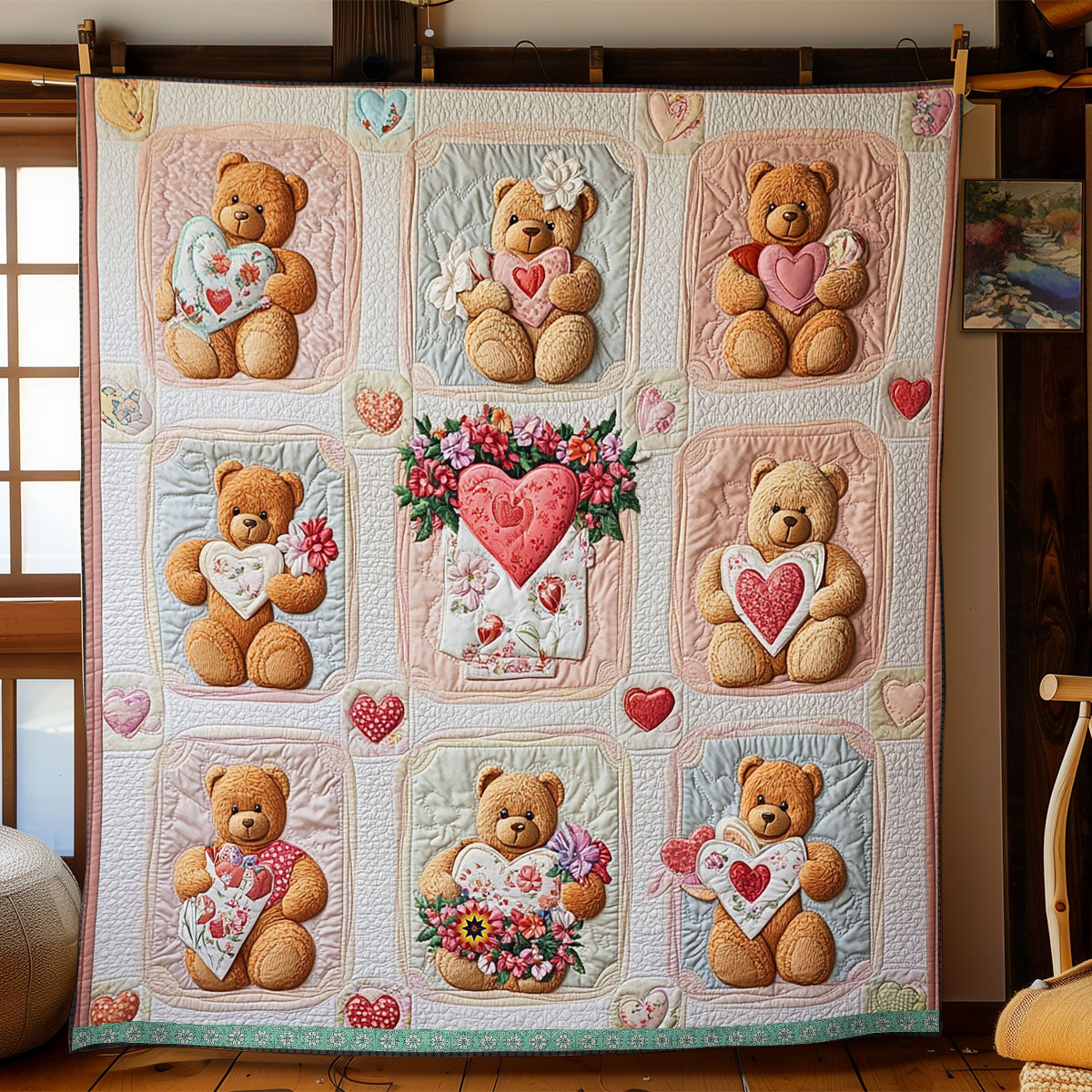 Love Letter Teddy Bear WJ1312018CL Quilt
