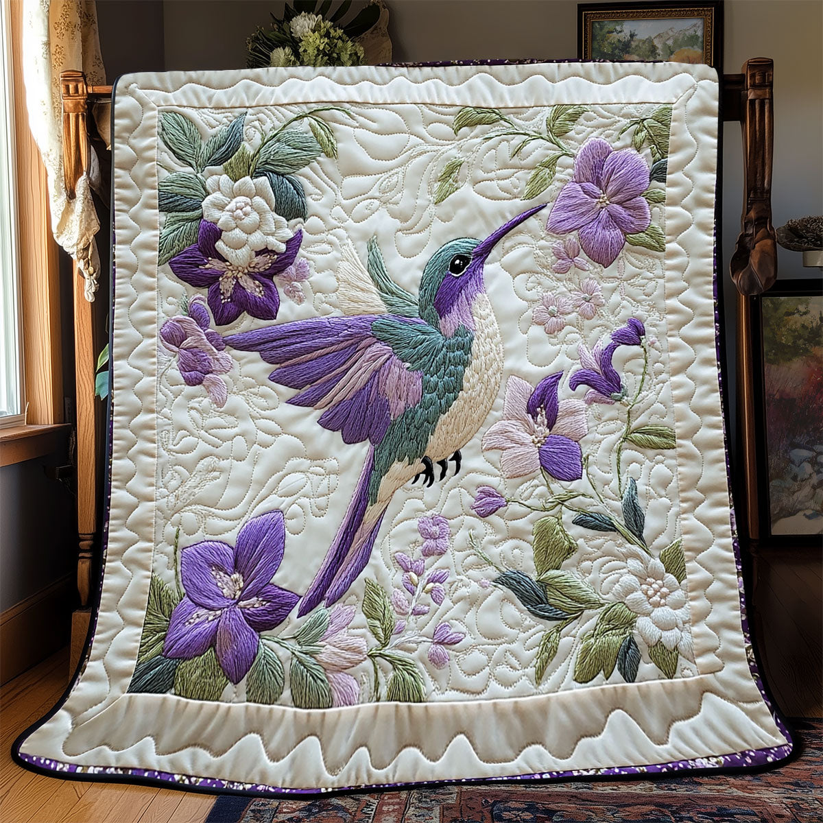 Hummingbird Flower WX0303085CL Quilt