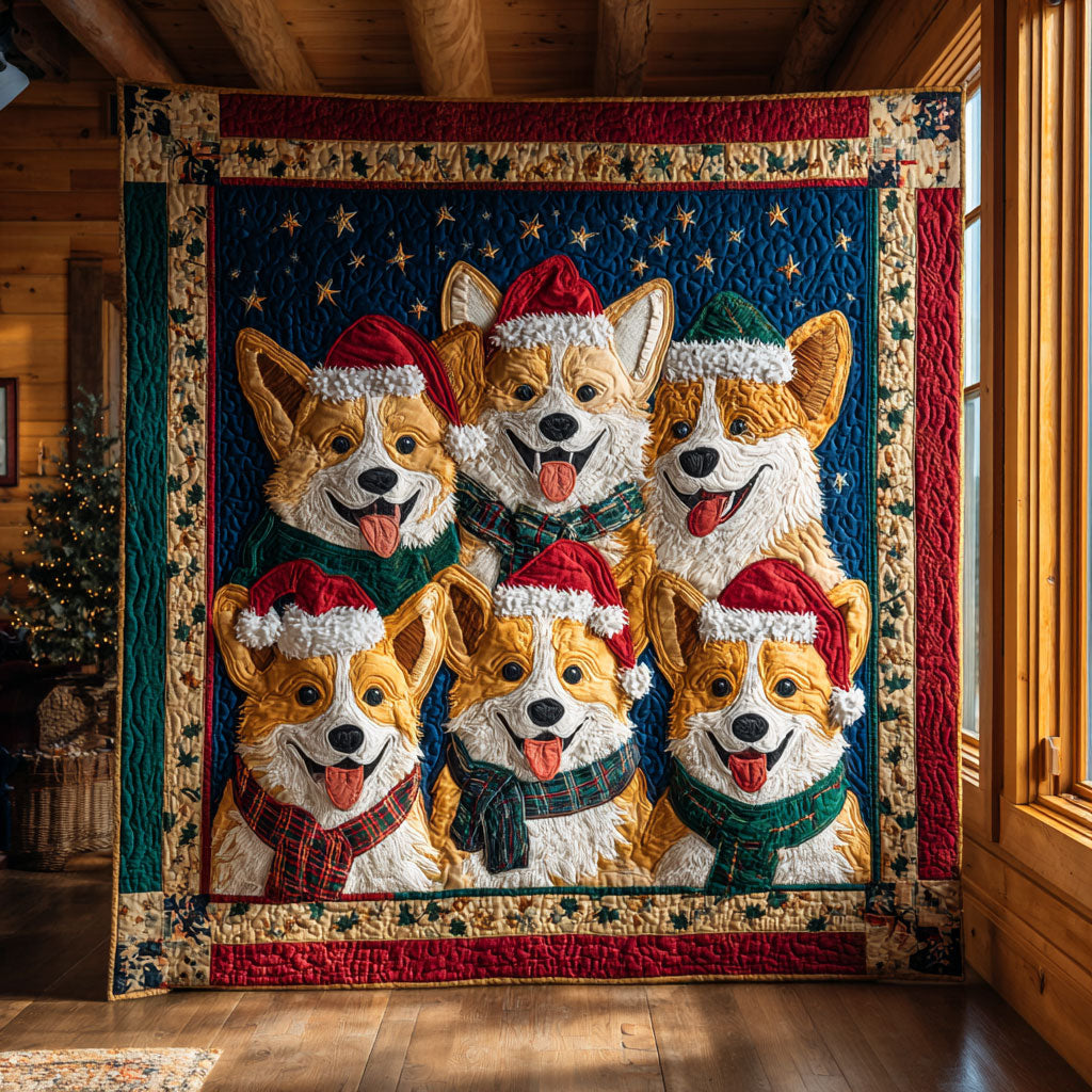 Festive Friends Corgi CW1109066CL Quilt