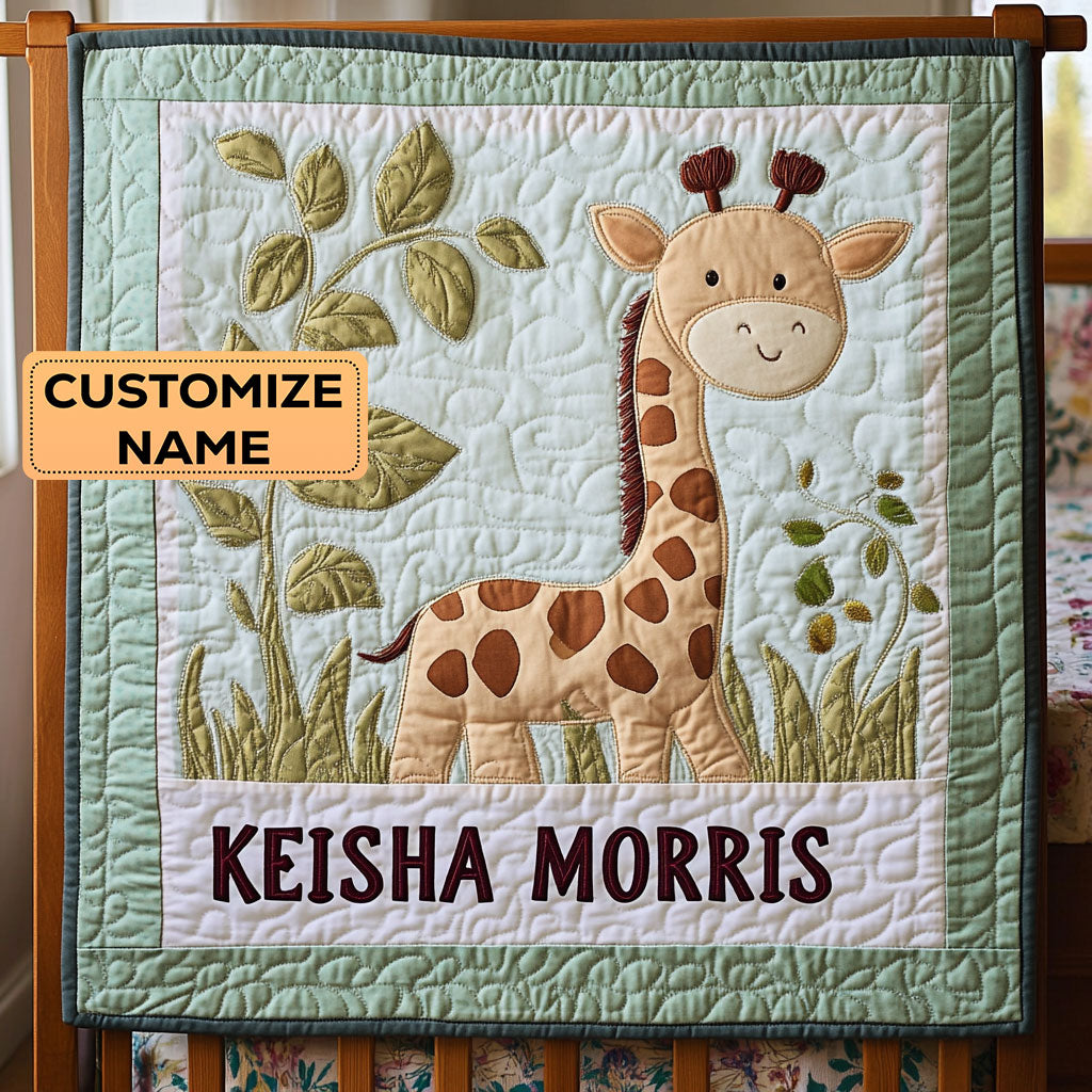 Giraffe Garden CP2507013CL Personalized Baby Quilt