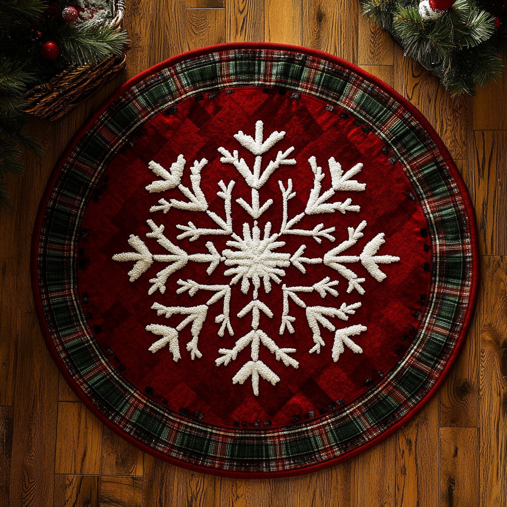 Crimson Flake Harmony WN1107009CL Quilted Round Mat