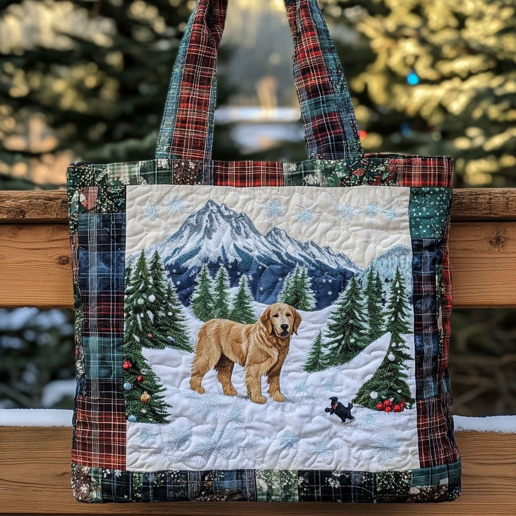 Golden Retriever Wonderland WN0611062CL Quilted Tote Bag