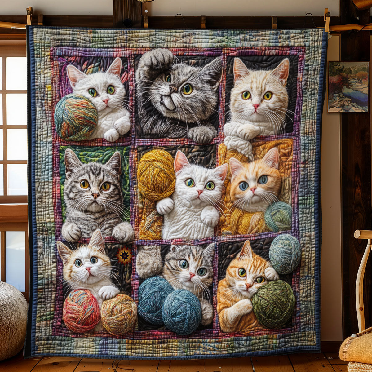Cats Rolling In Yarns YR1210004CL Quilt