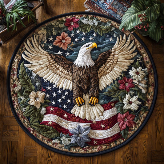 Bald Eagle Evergreen WN1206013CL Quilted Round Mat