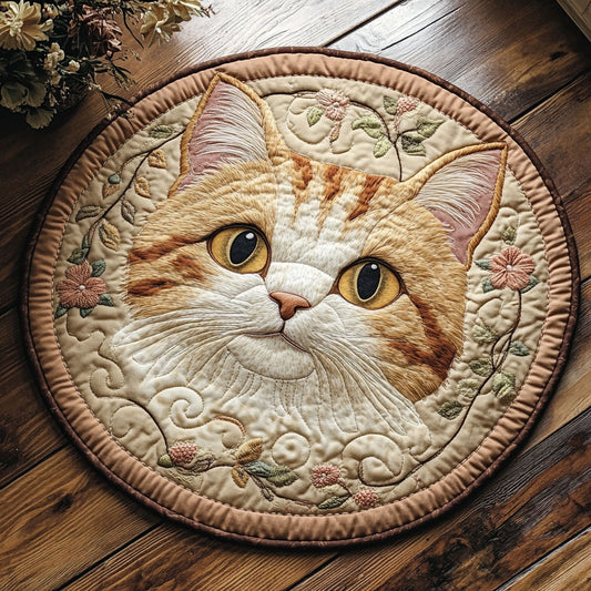 Cute Little Cat CQ1206056CL Quilted Round Mat