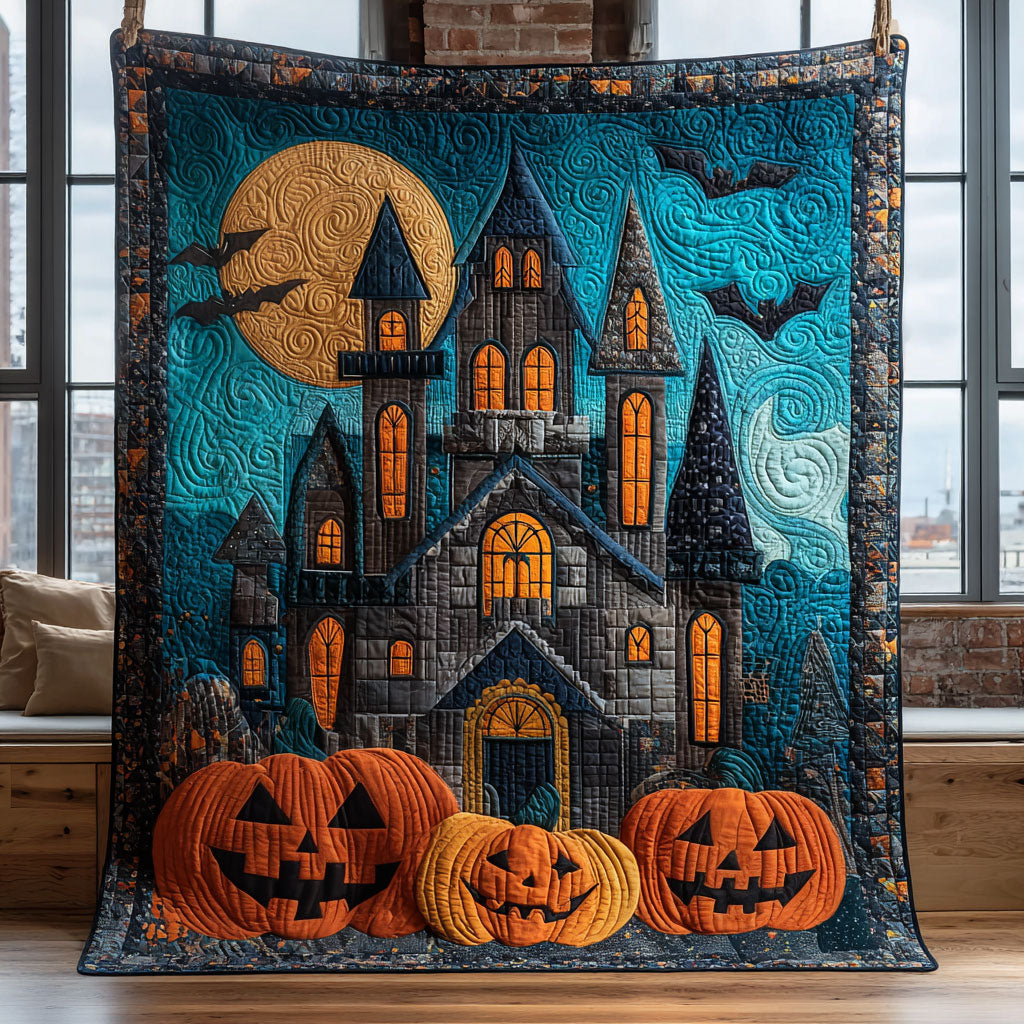 Spooky Pumpkin House CW0609046CL Quilt