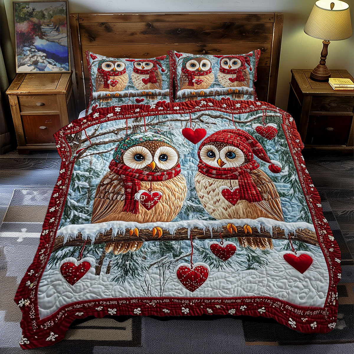 Romantic Couple Owl WY1701105CL Duvet Cover Set