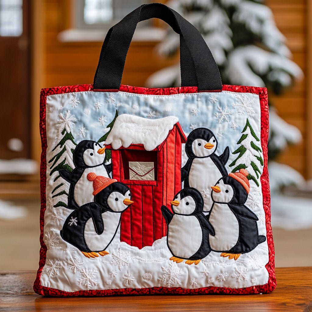 Penguin Holiday CW1511038CL Quilted Tote Bag