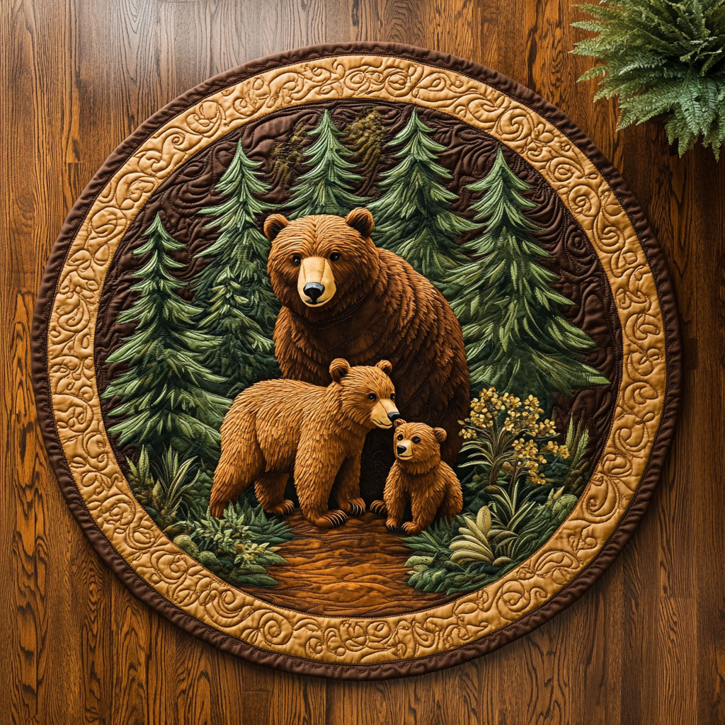 Into the Forest CM0505040CL Quilted Round Mat