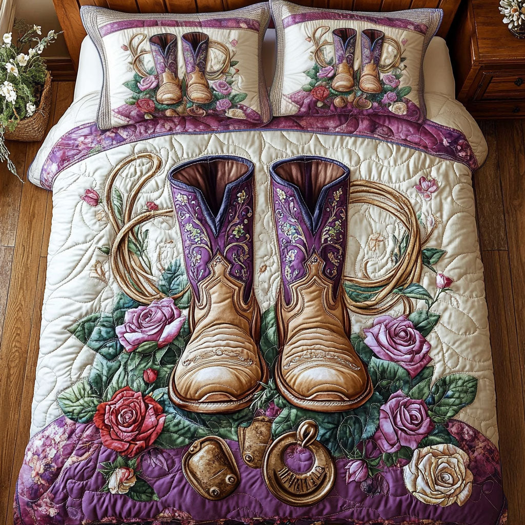 Cowboy Boots In Garden WY2201010CL Duvet Cover Set