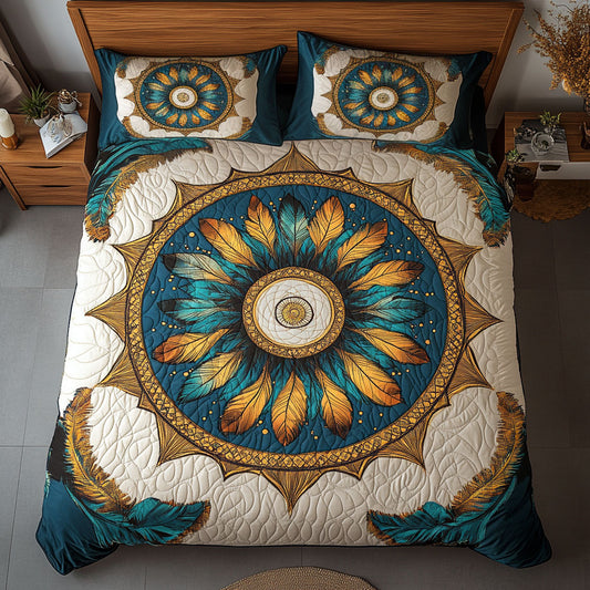 Flower Feather Native American WY0802047CL Duvet Cover Set