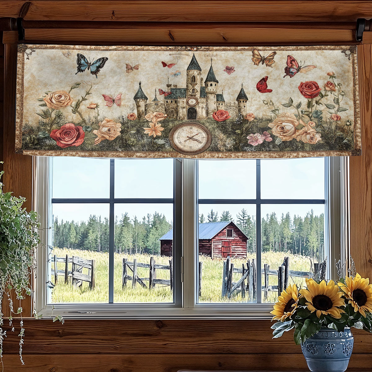 Butterfly Castle Veil WN0408005CL Quilted Valance