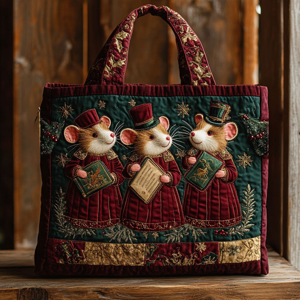 Snow Glow Mouse WN1311095CL Quilted Tote Bag