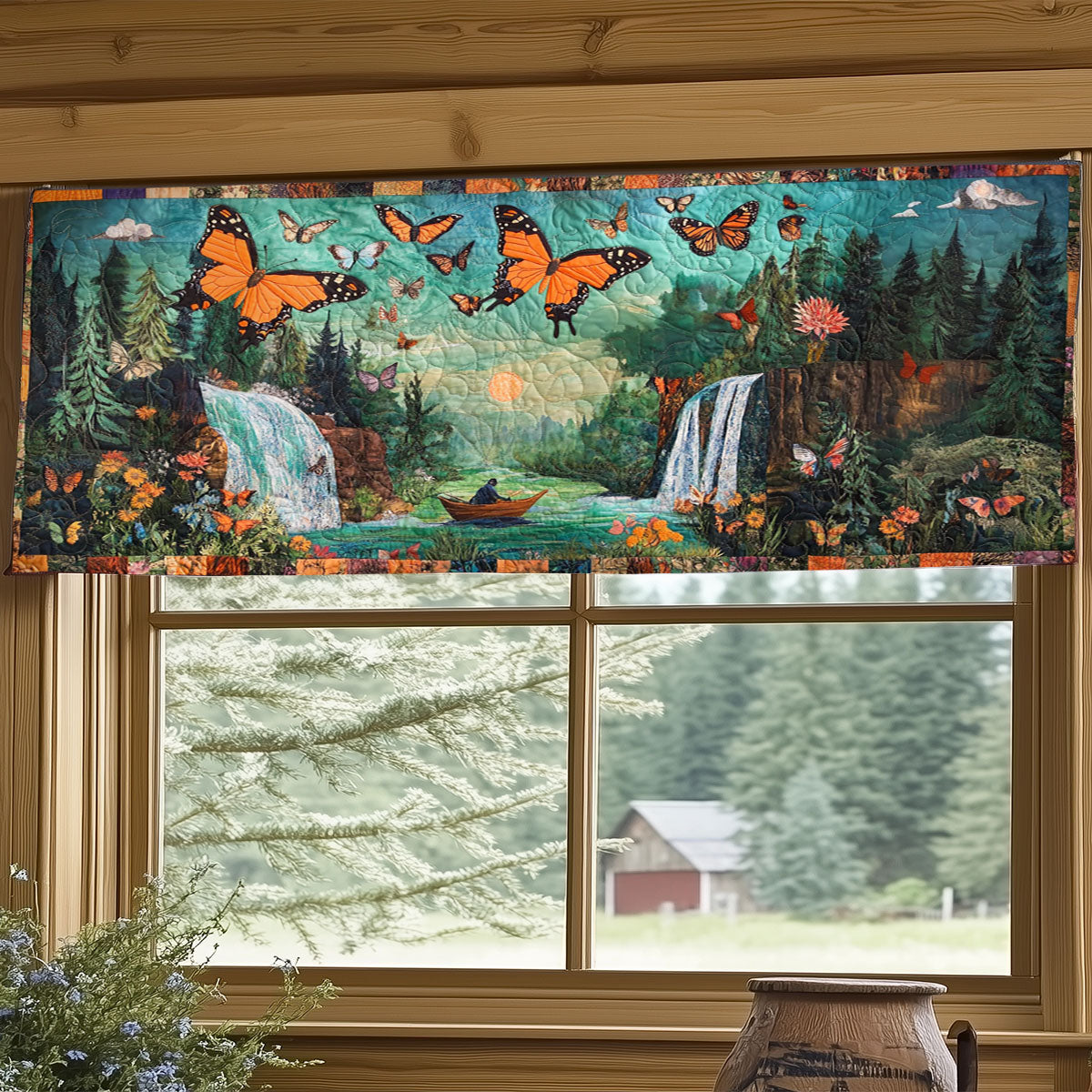 Butterfly Forest WJ0904034CL Quilted Valance