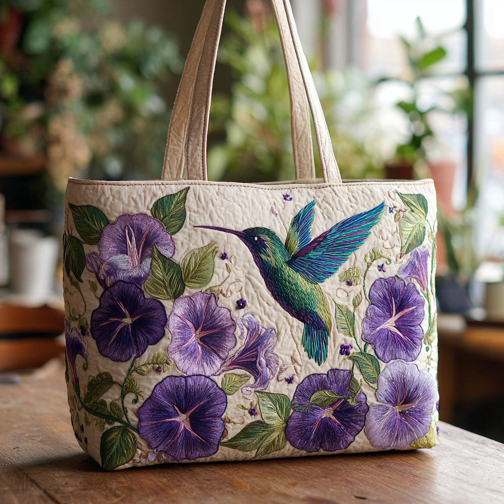 Graceful Bird Blossom CW0210015CL Quilted Tote Bag