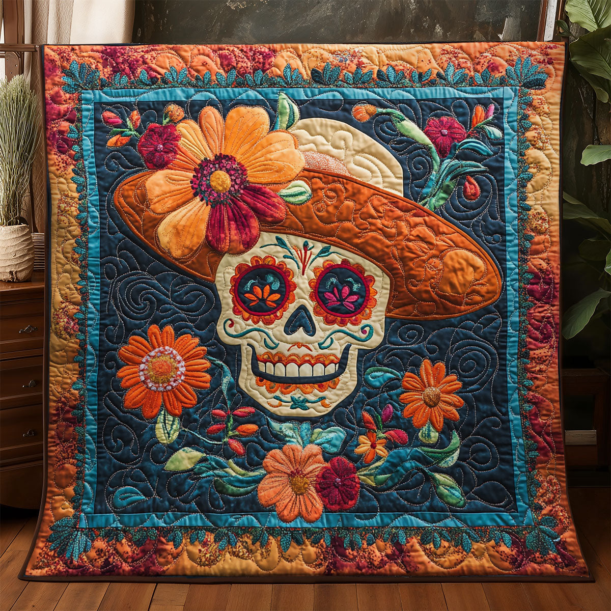 Skull Floral WX3105062CL Quilt