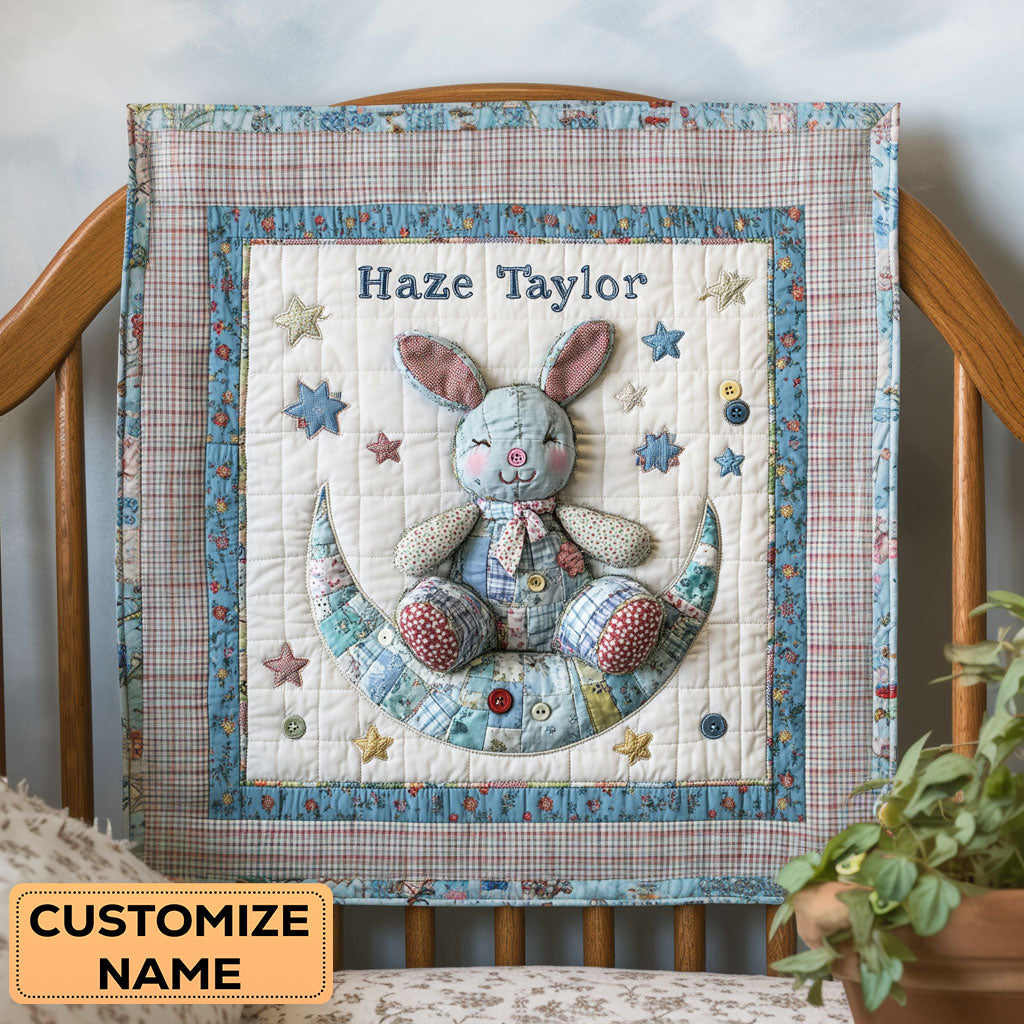 Button Bunny WN2907018CL Personalized Baby Quilt