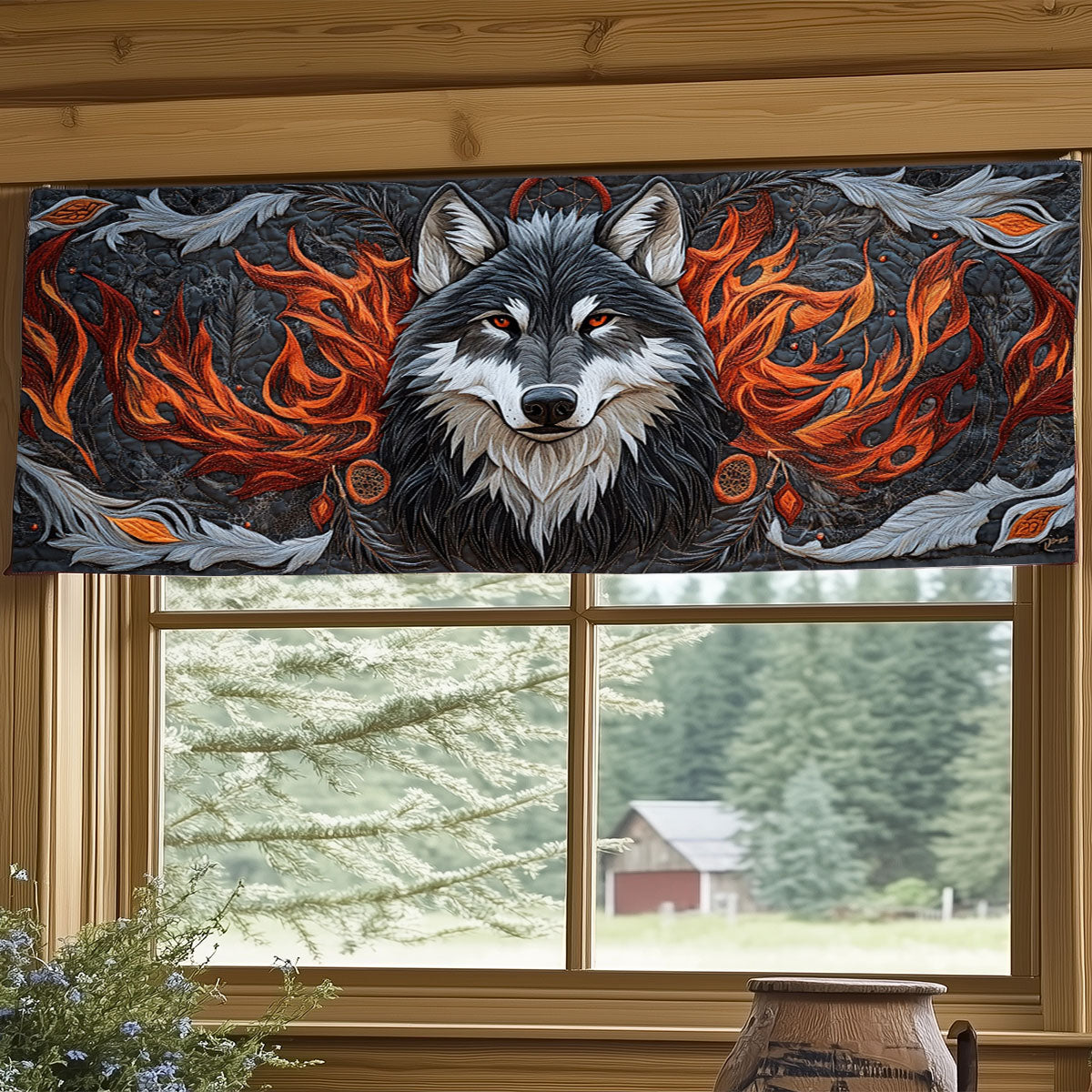 Native Wolf WJ0805037CL Quilted Valance