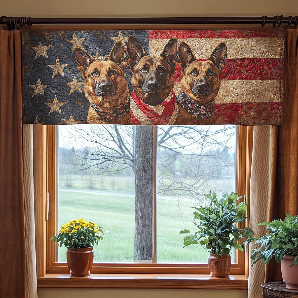 Proud German Shepherd WN1006074CL Quilted Valance