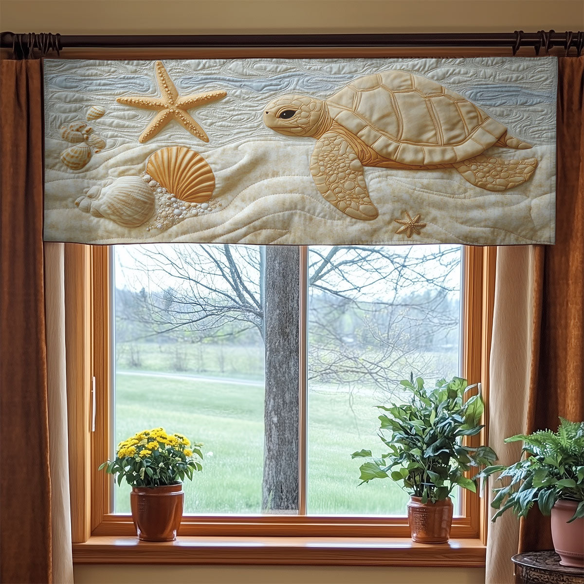Turtle Sea WX2003114CL Quilted Valance