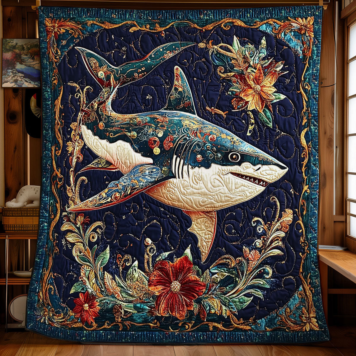 Flower Shark WY1801069CL Quilt