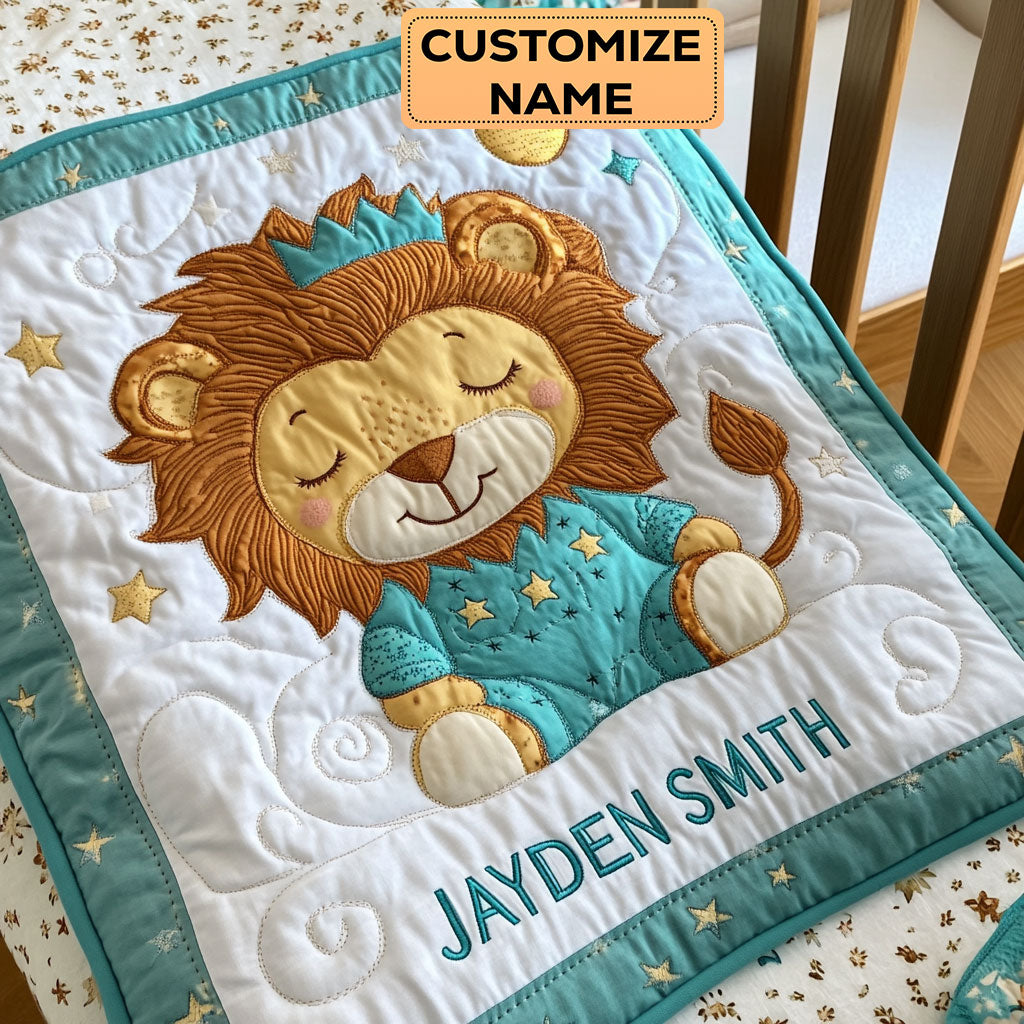 Dreamy Lion WY2507036CL Personalized Baby Quilt