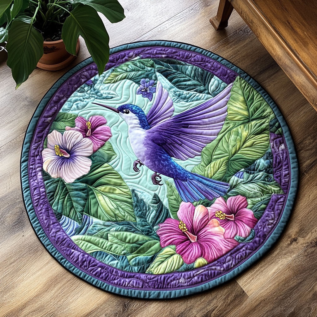 Hummingbird Bloom CW1205088CL Quilted Round Mat