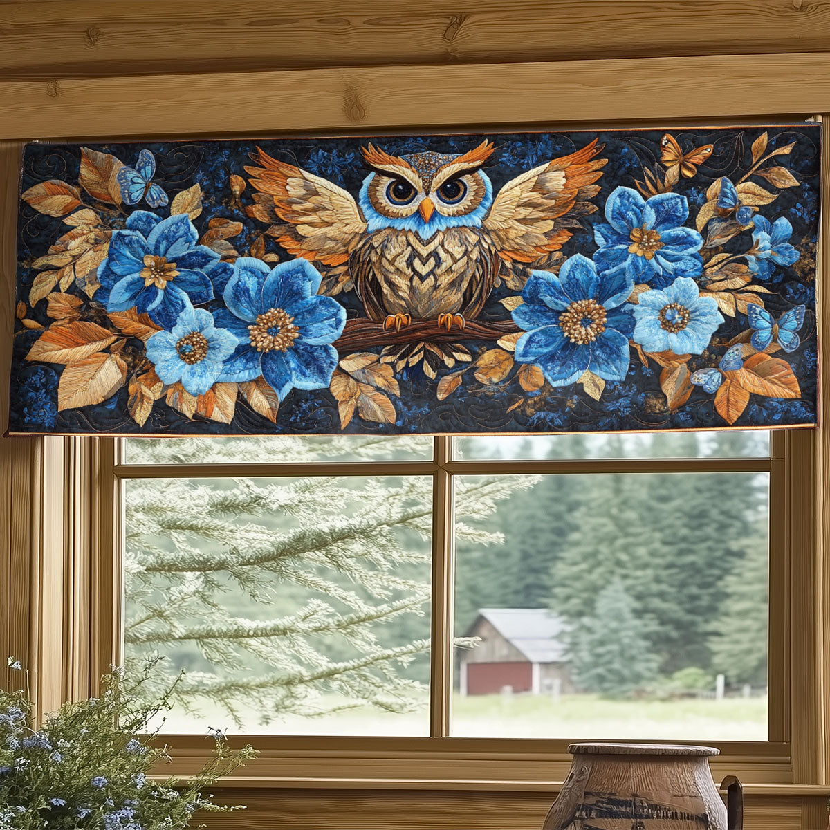 Mystic Owl WY2204042CL Quilted Valance