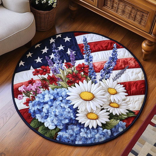 Americana Daisy Bloom WX1206001CL Quilted Round Mat