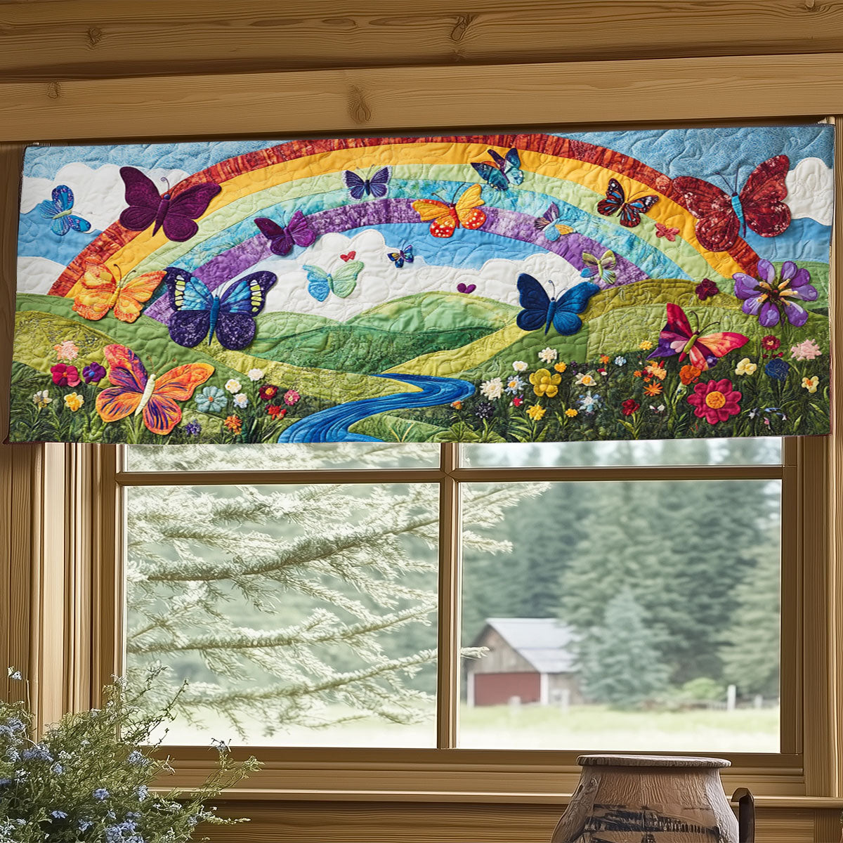 Butterfly Garden WJ2403026CL Quilted Valance