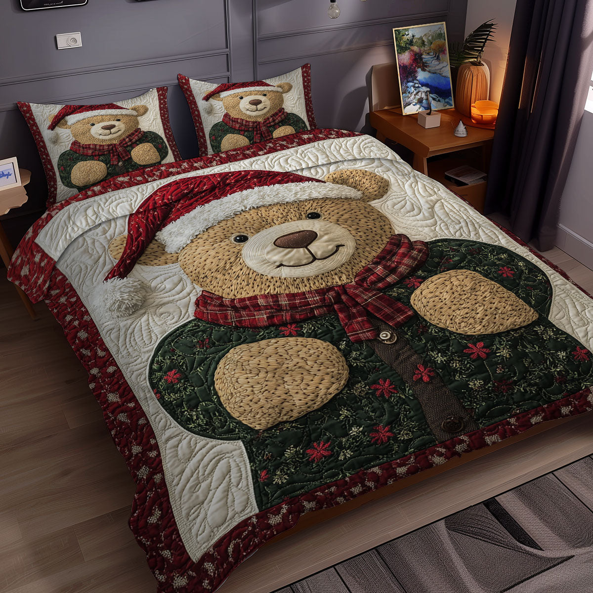Teddy Bear Christmas WX2111086CL Duvet Cover Set