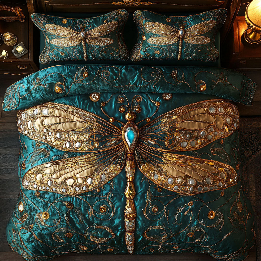 Majestic Gemstone Dragonfly WY2502040CL Duvet Cover Set