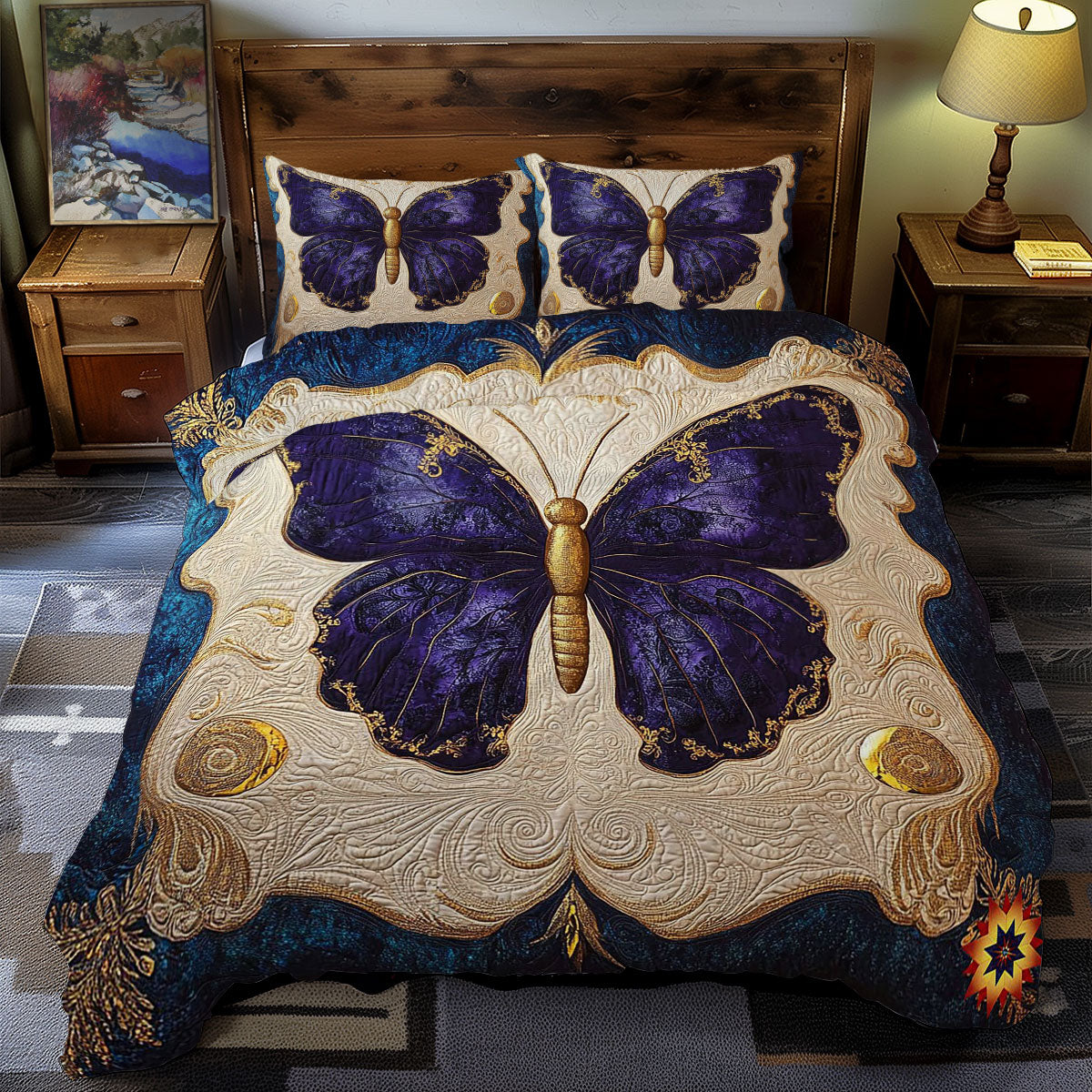 Purple Butterfly WY09120065CL Duvet Cover Set