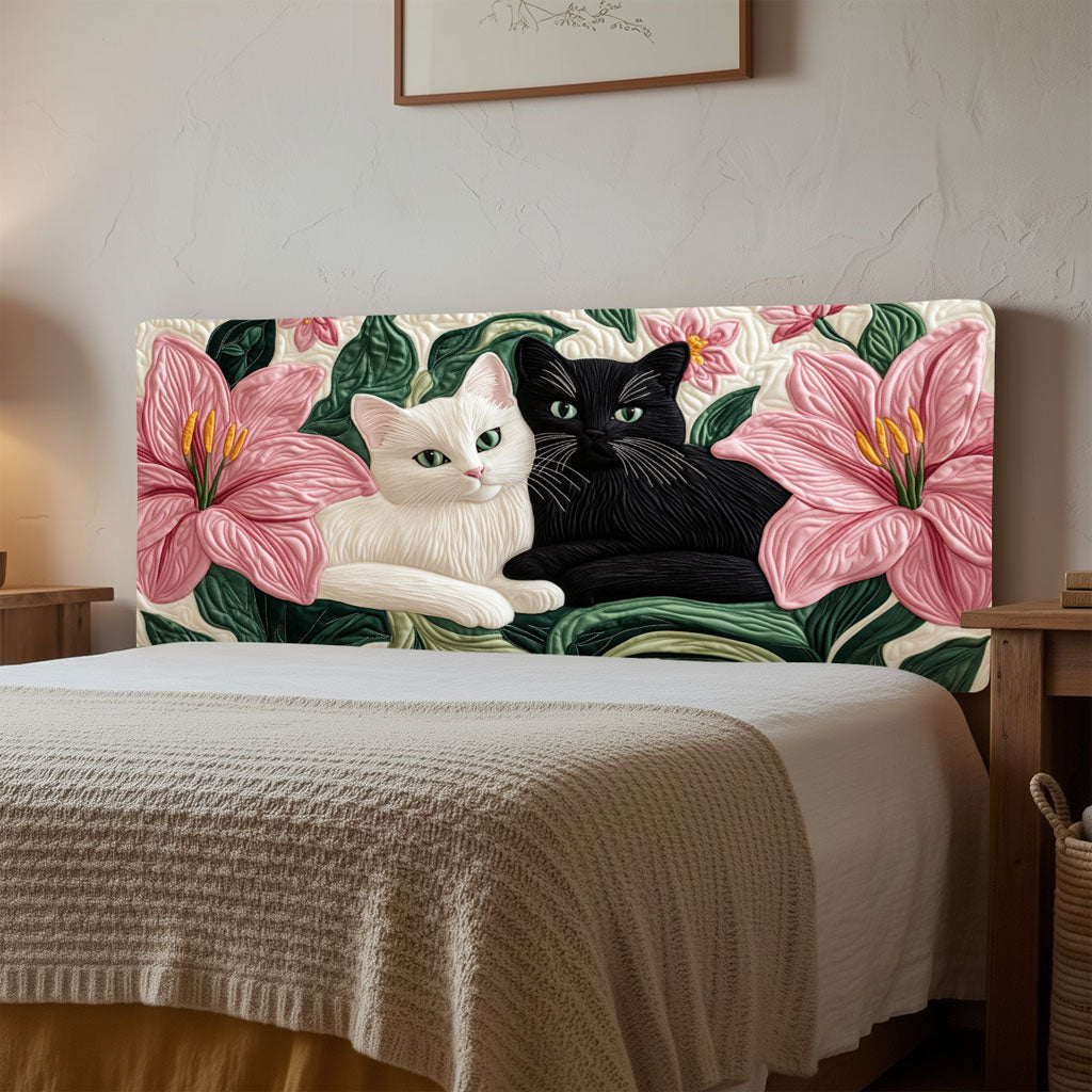 Cats in Bloom KL3012001CL Quilted Headboard Slipcover