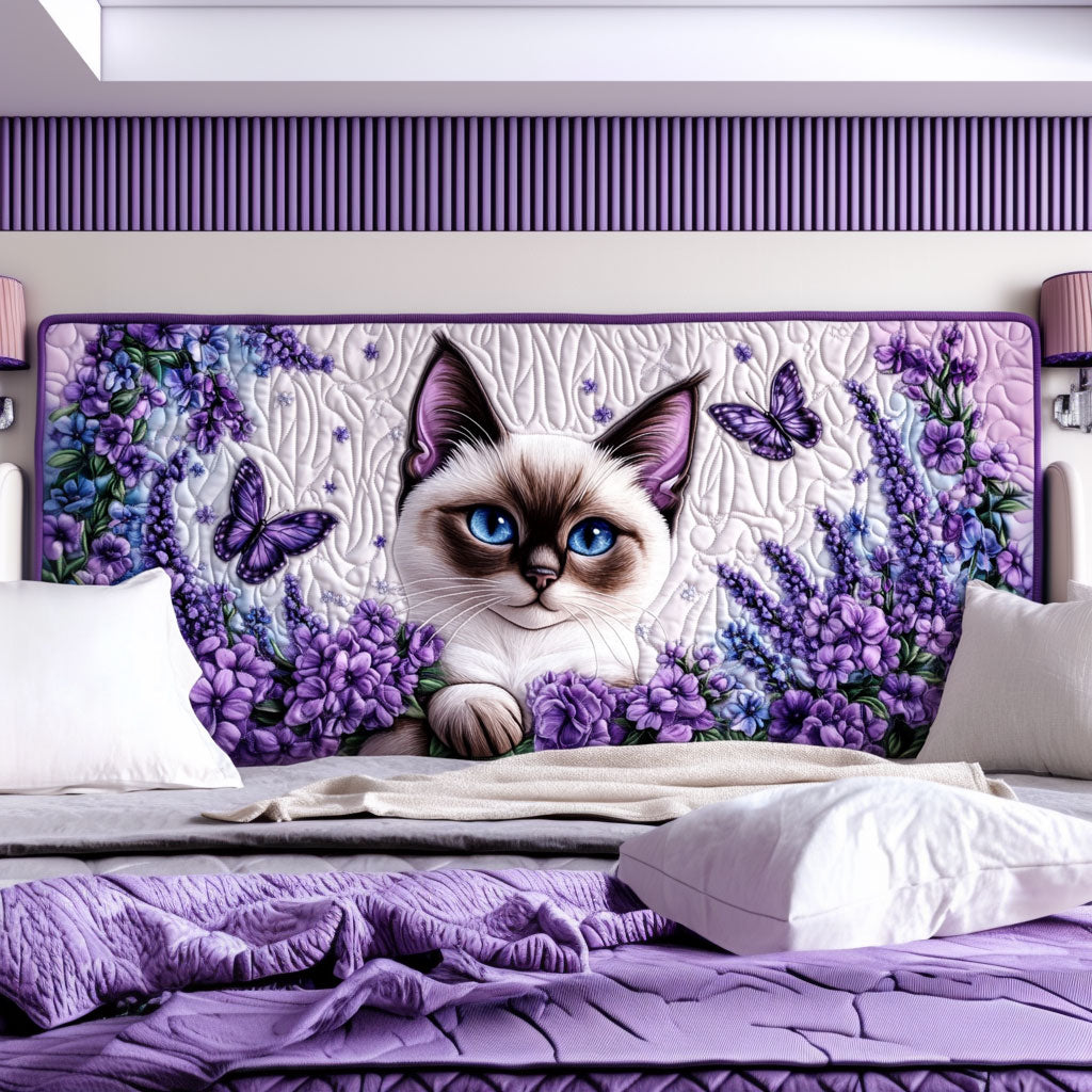 Enchanted Lavender Siamese KL2312035CL Quilted Headboard Slipcover