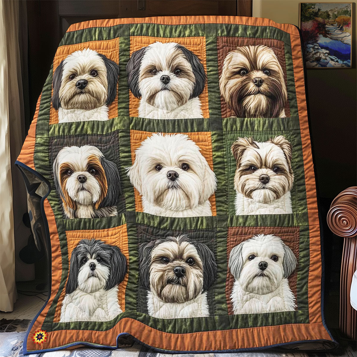 Energetic Shih Tzu WX2612023CL Quilt