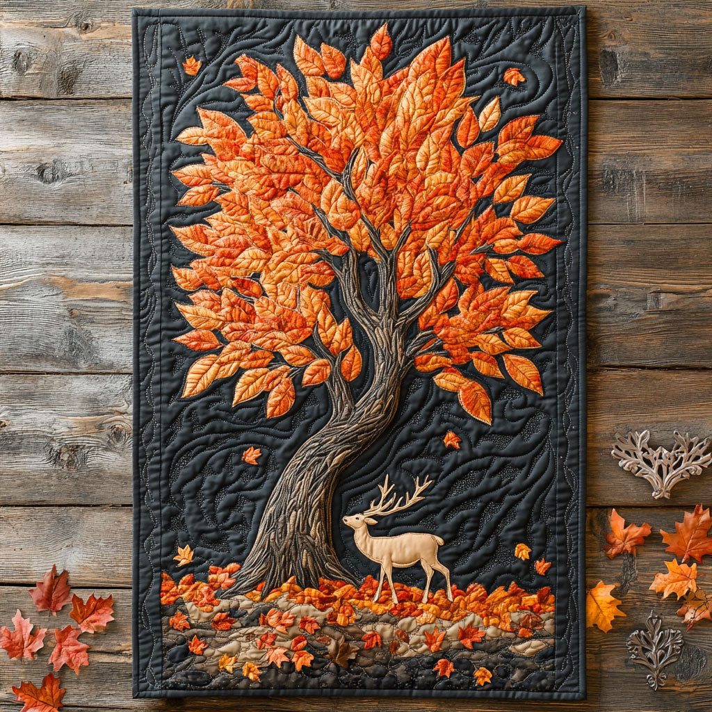 Under Green Leaf CP3004034CL Quilted Table Runner