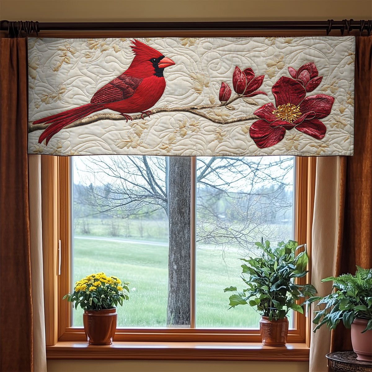 Red Cardinal WX0905042CL Quilted Valance