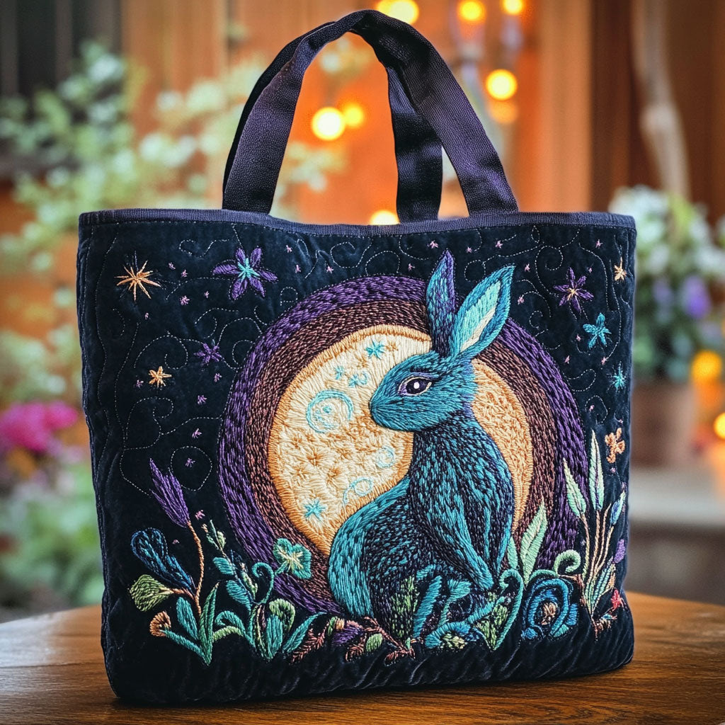 Moonlit Bunny CW2309018CL Quilted Tote Bag