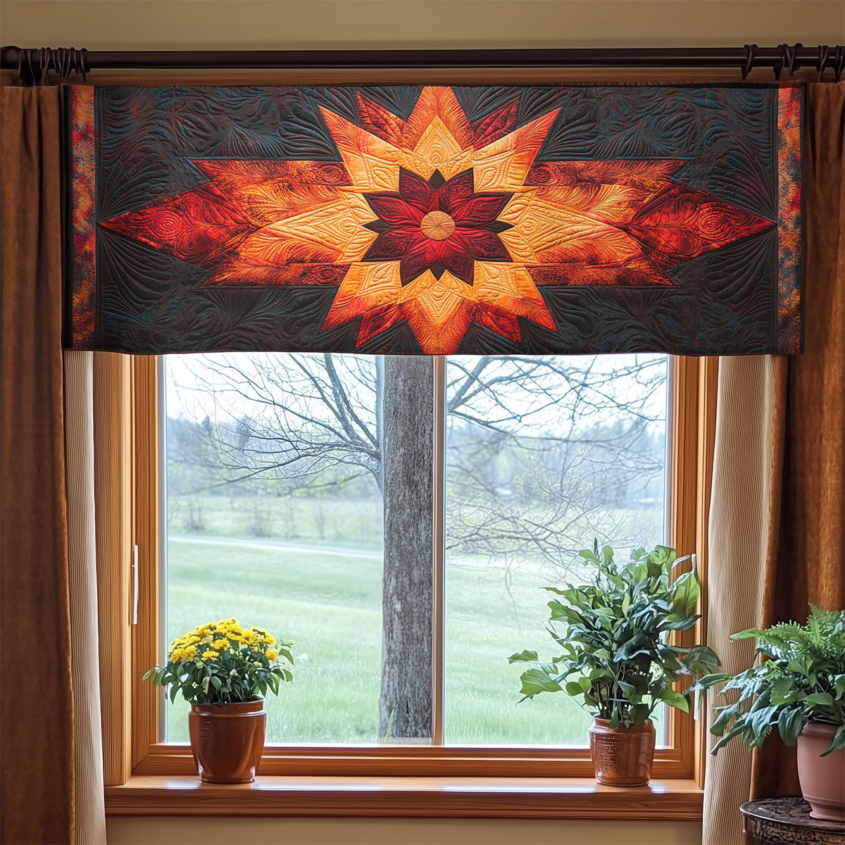 Tribal Star WX2003113CL Quilted Valance