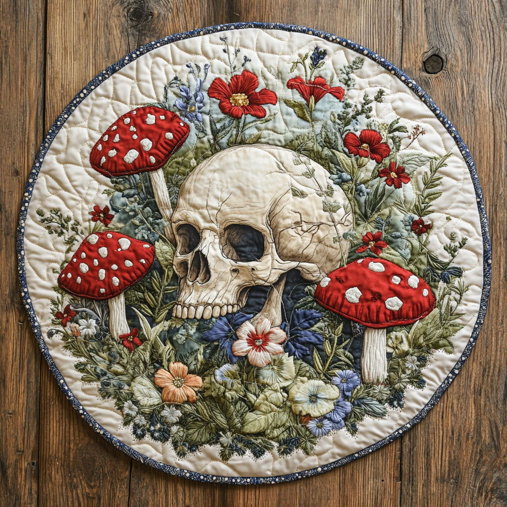 Forest Skull Walk WN1607012CL Quilted Round Mat