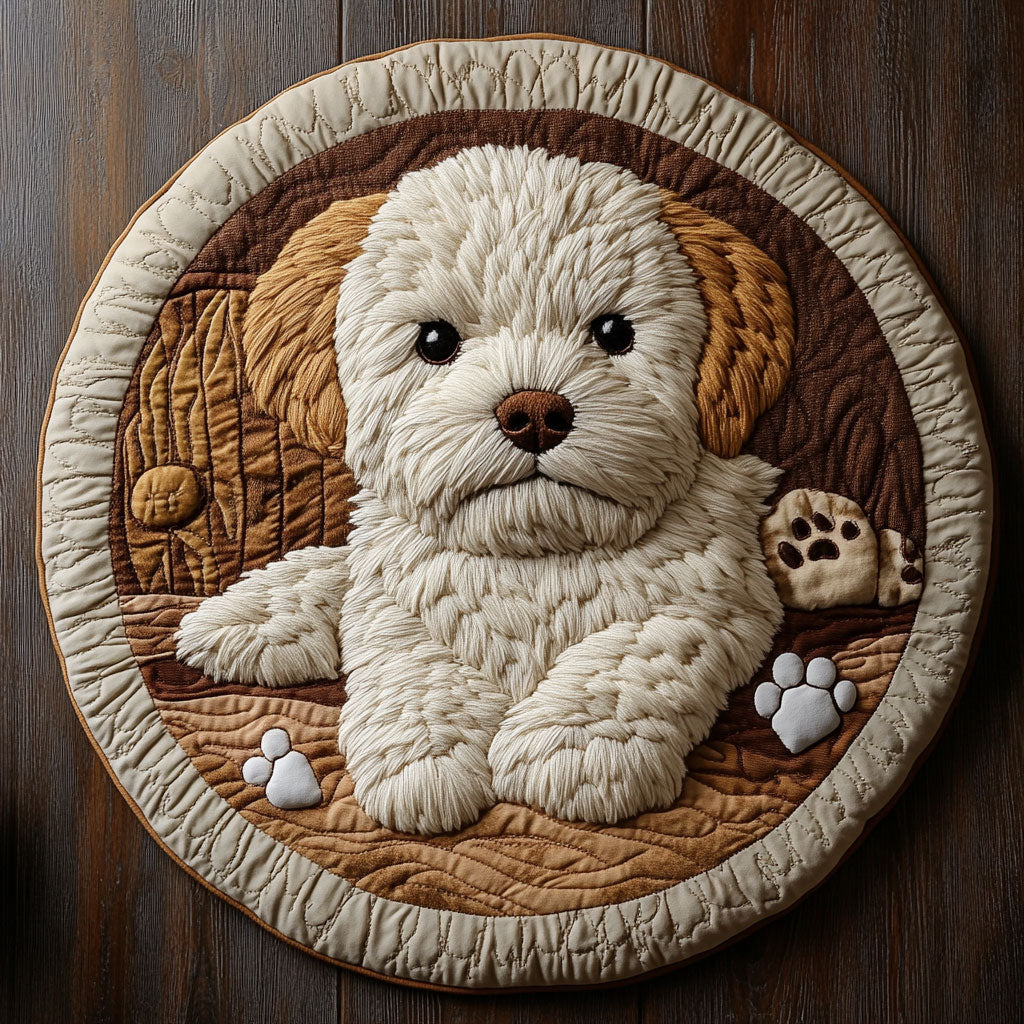 White Puppy CP2105004CL Quilted Round Mat