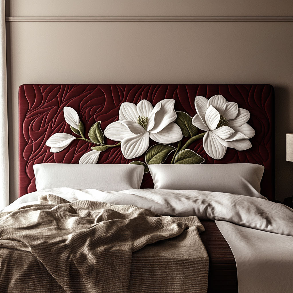 Burgundy Magnolia KL1812005CL Quilted Headboard Slipcover