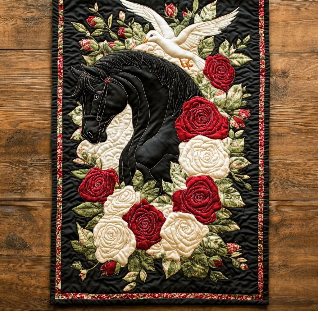Dove's Equine Symphony WP2304028CL Quilted Table Runner