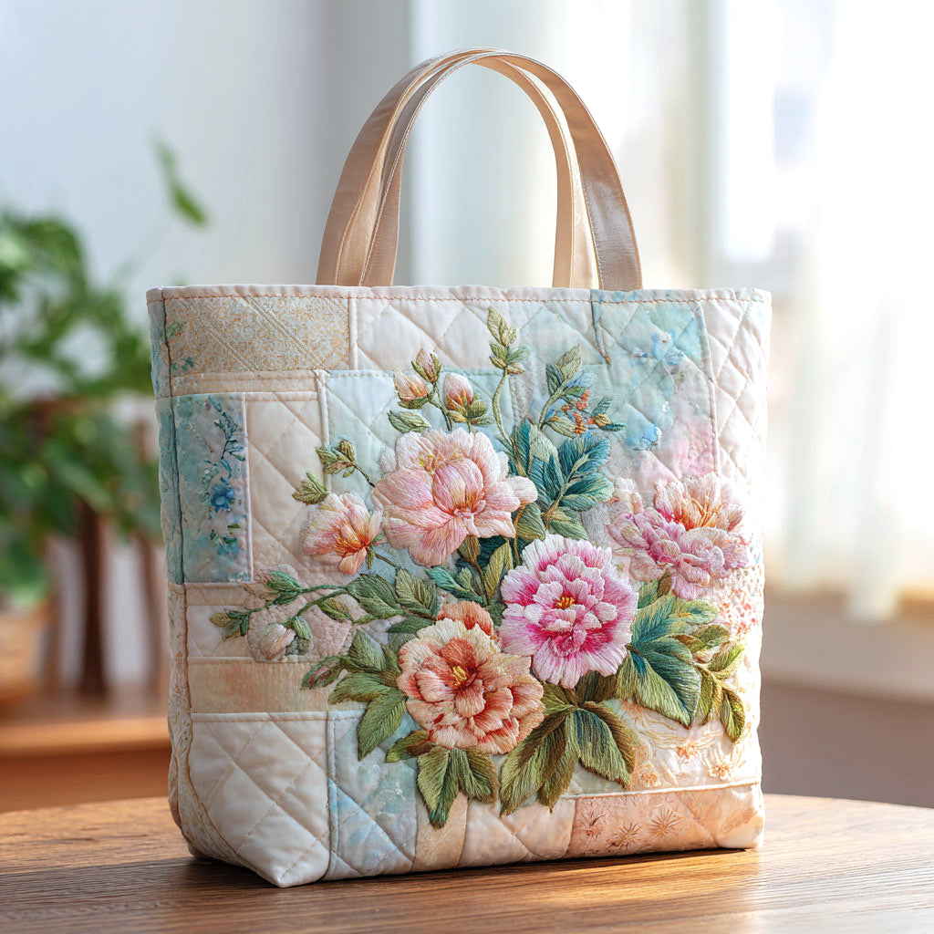 Flower Bloom CW1301014CL Quilted Tote Bag