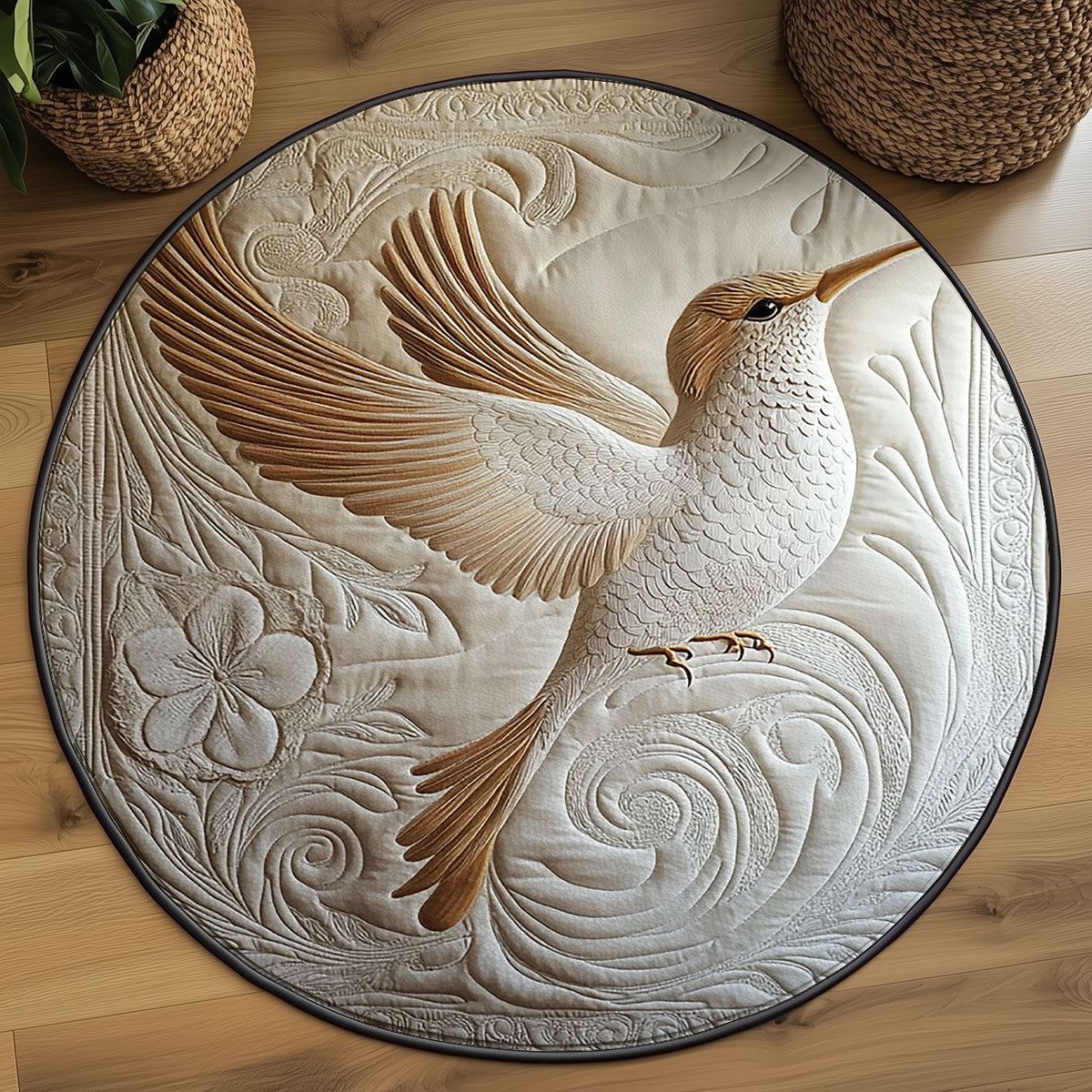 Elegance Hummingbird WJ2104032CL Quilted Round Mat