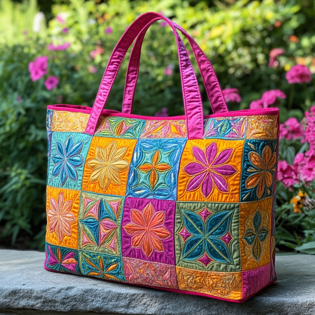Garden Bloom Patchwork CW2709010CL Quilted Tote Bag